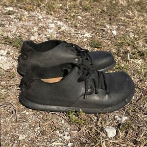 Birkenstock Montana Black Oiled Leather Shoes Size EU 38 US Women 7-7.5 Grunge